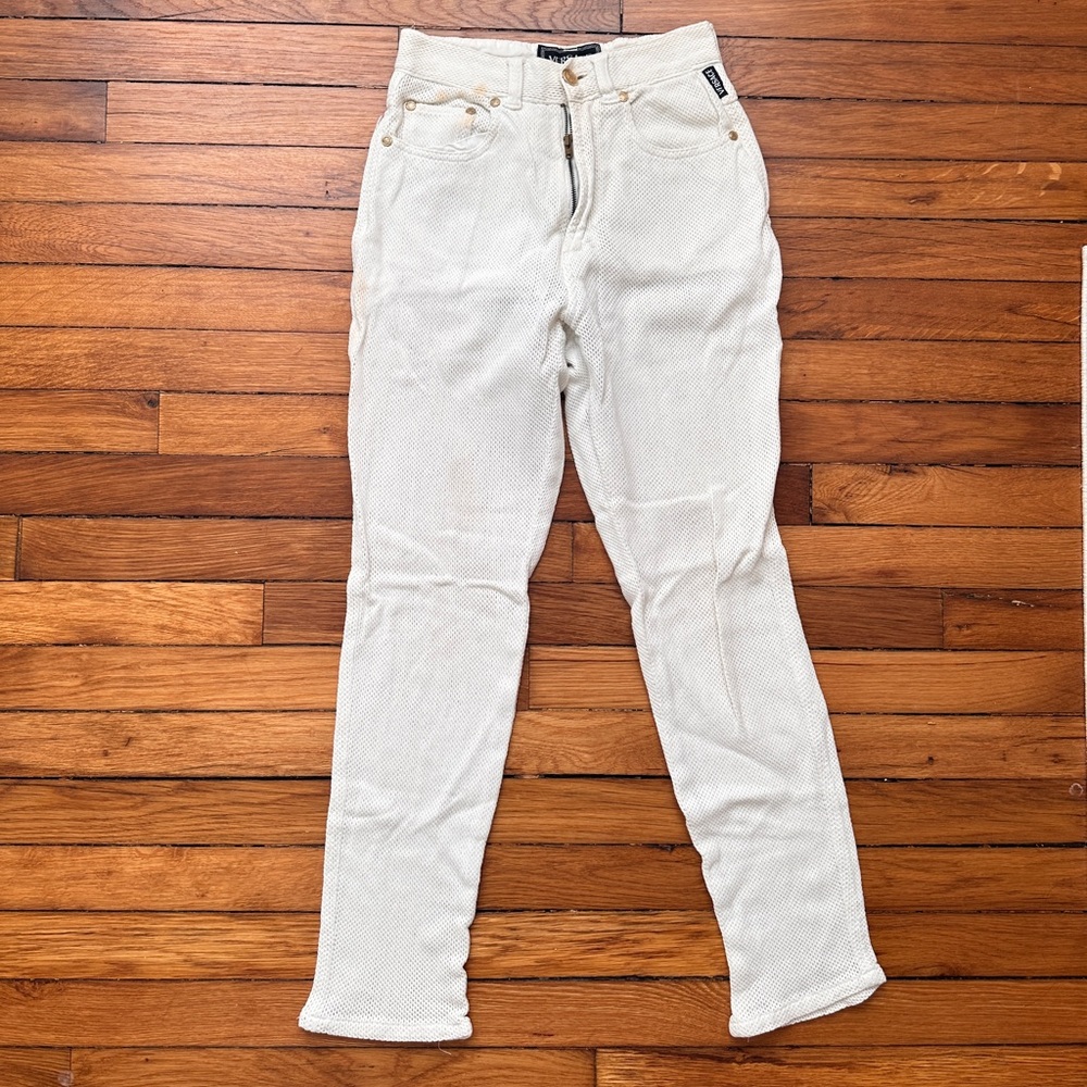 Authentic Versace white mesh high waisted pants